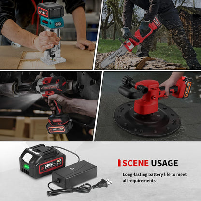 ONEVAN 18V 588VF 22900mAh Lithium-Ionen-Akku mit Ladegerät für Elektroschrauber Kettensäge Elektrowerkzeug-Akku