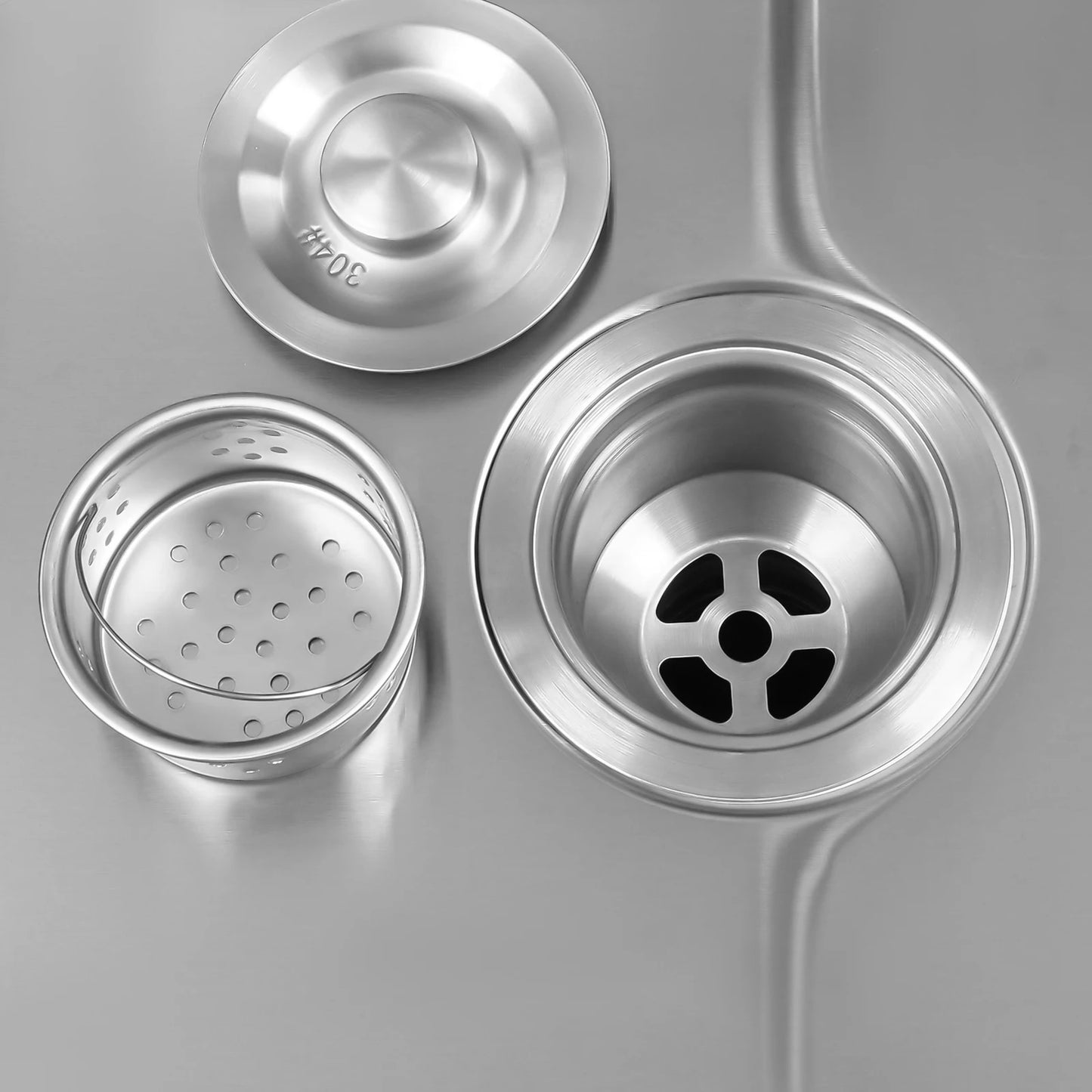 Freistehendes Einzelbecken-Spülbecken, 45,7 x 40,6 x 22,9 cm, Edelstahl, gebürstetes Restaurant-Waschbecken