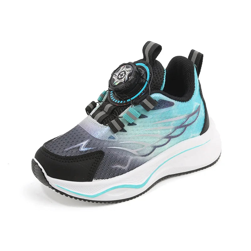 Tenis Child Shoe Casual Sneaker for Boy Kid Shoe for Girl Rotating Buttons Running Shoe for Girl Soft Sole Mesh Braeathable Shoe