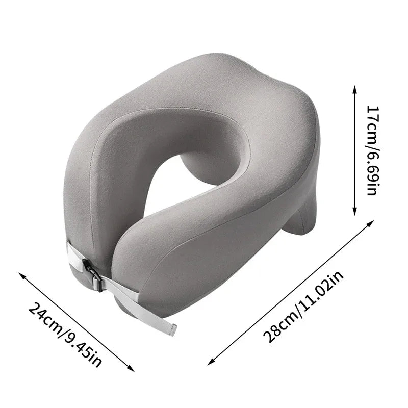 Travel Pillow U-Shape Pure Memory Foam Neck Pillow For Airplane Office Nap Cervical Pillows Flight Sleeping Head Neck Support.