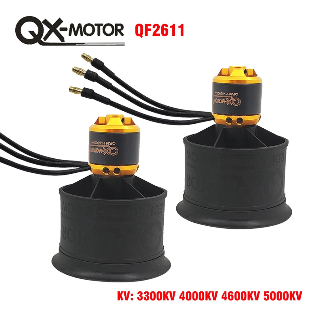QX-MOTOR 50mm EDF Ducted fan 12 blades CW CCW QF2611 3300/4000/4600/5000KV Brushless motor For FMS freewing RC toy.