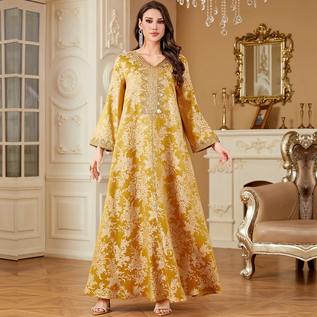 New Women Muslim Embroidery Maxi Dress Abaya Dubai Kaftan Eid Djellaba Kebaya Caftan Marocain Femme Robe Islam Jalabiya Vestidos.