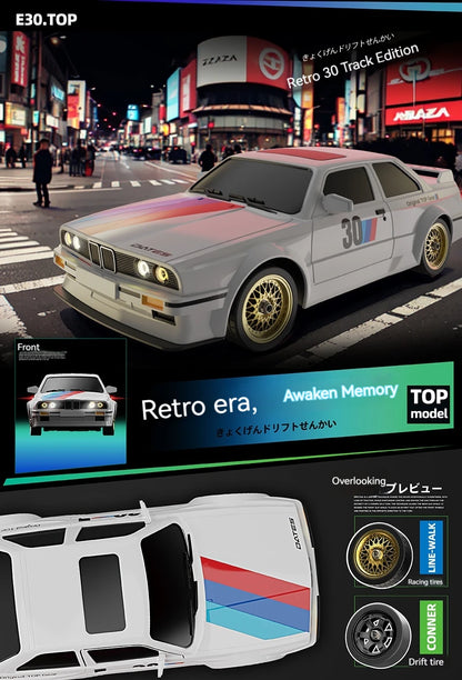 New Rc Car Four-Wheel Drive 1:16 Retro E30 Sports Car Remote Control Car 4wd 30km/H High Speed Drift Car 2.4g Cvt Rc Car Toy Boy.