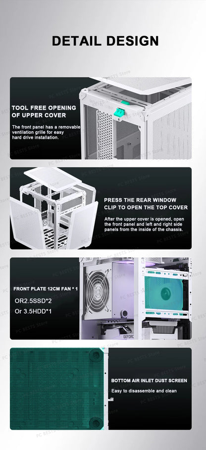 Jonsbo C6-ITX Handle Case MATX ITX MESH Boards Type-c ATX Power Supply Desktop Game Office Small Cooling Computer C6 Chassis.