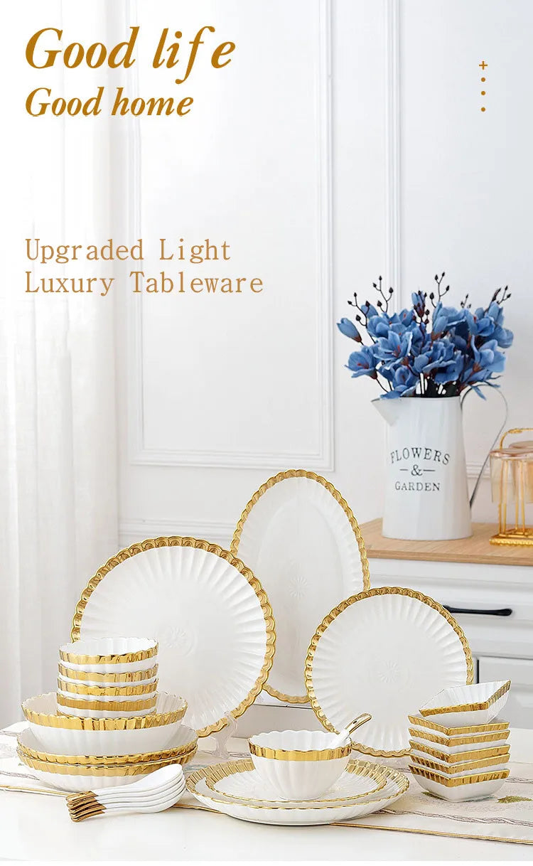 1pcs Upgrade white porcelain plates for food, dinner dishes, salad, soup bowls, ceramic porcelain plates, and tableware.