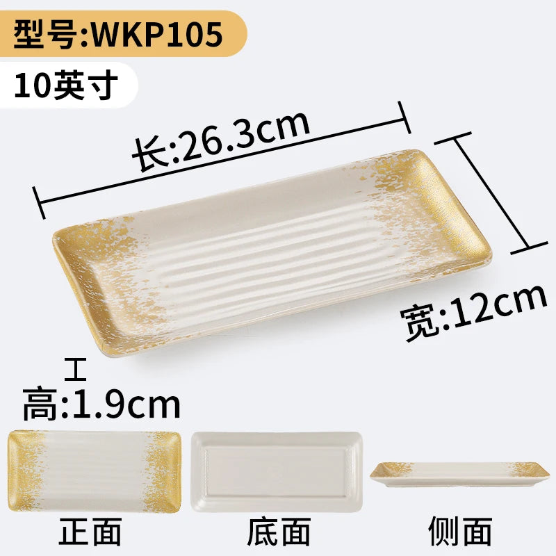 1Pc Thickened Melamine Tableware Not Easily Broken Plastic Barbecue Plate Merchant Dining Plate Household Kitchen Accessories.