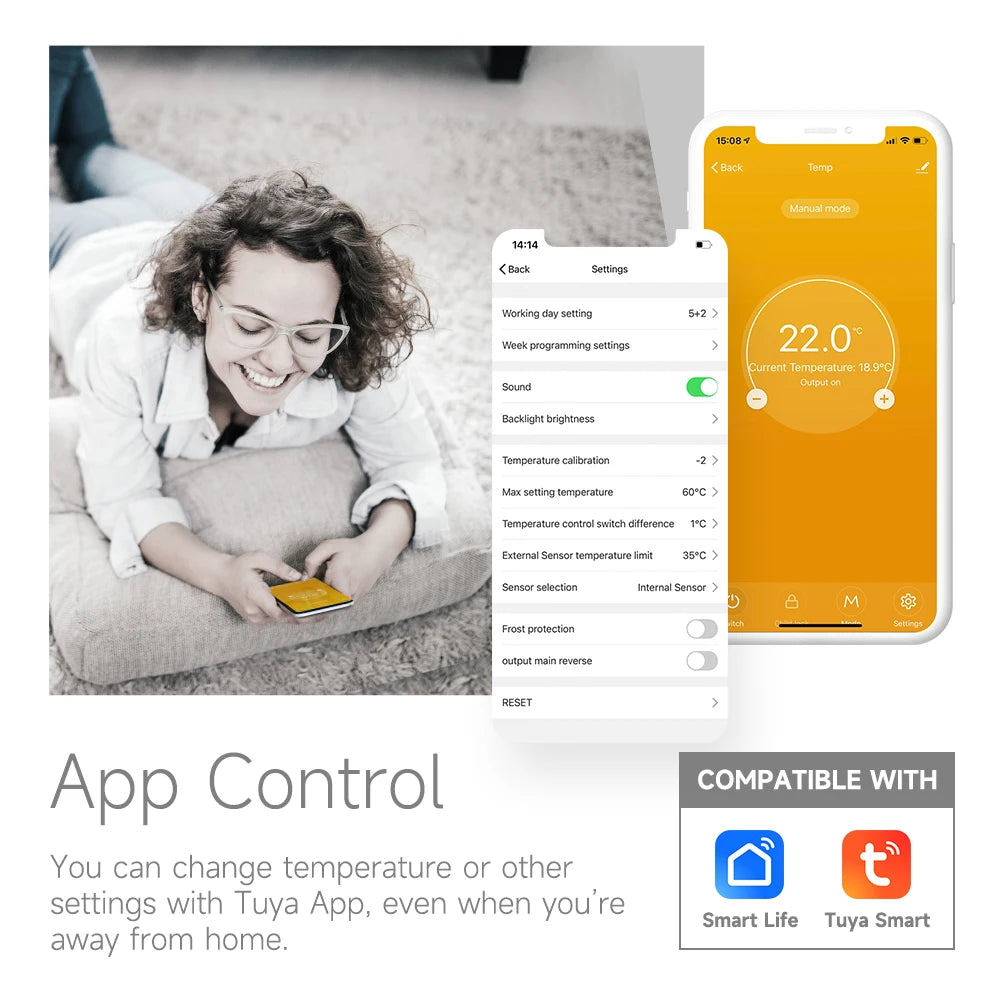 Beok Tuya Wifi Room Thermostat Underfloor Heating System Thermoregulator for Gas Boiler Electric Heating with Alexa Google Home.