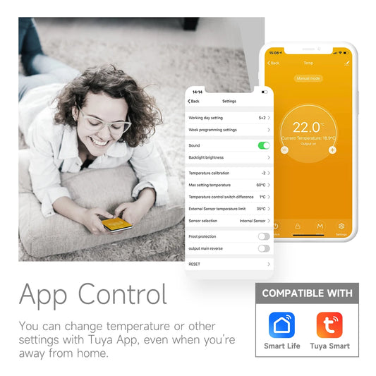 Beok Tuya Wifi Room Thermostat Underfloor Heating System Thermoregulator for Gas Boiler Electric Heating with Alexa Google Home.