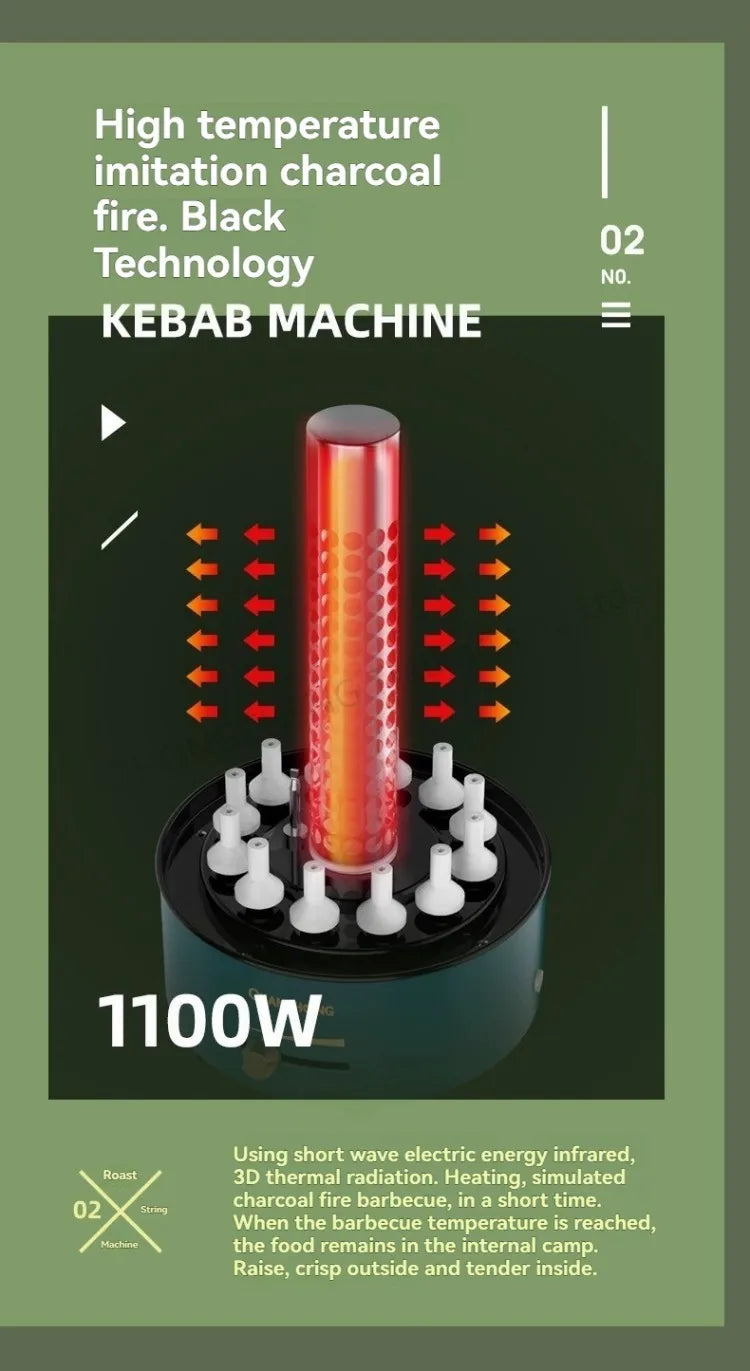 Non-smoking Automatic Rotating Household Electric Barbecue Oven Large Capacity Camping Multi-function.