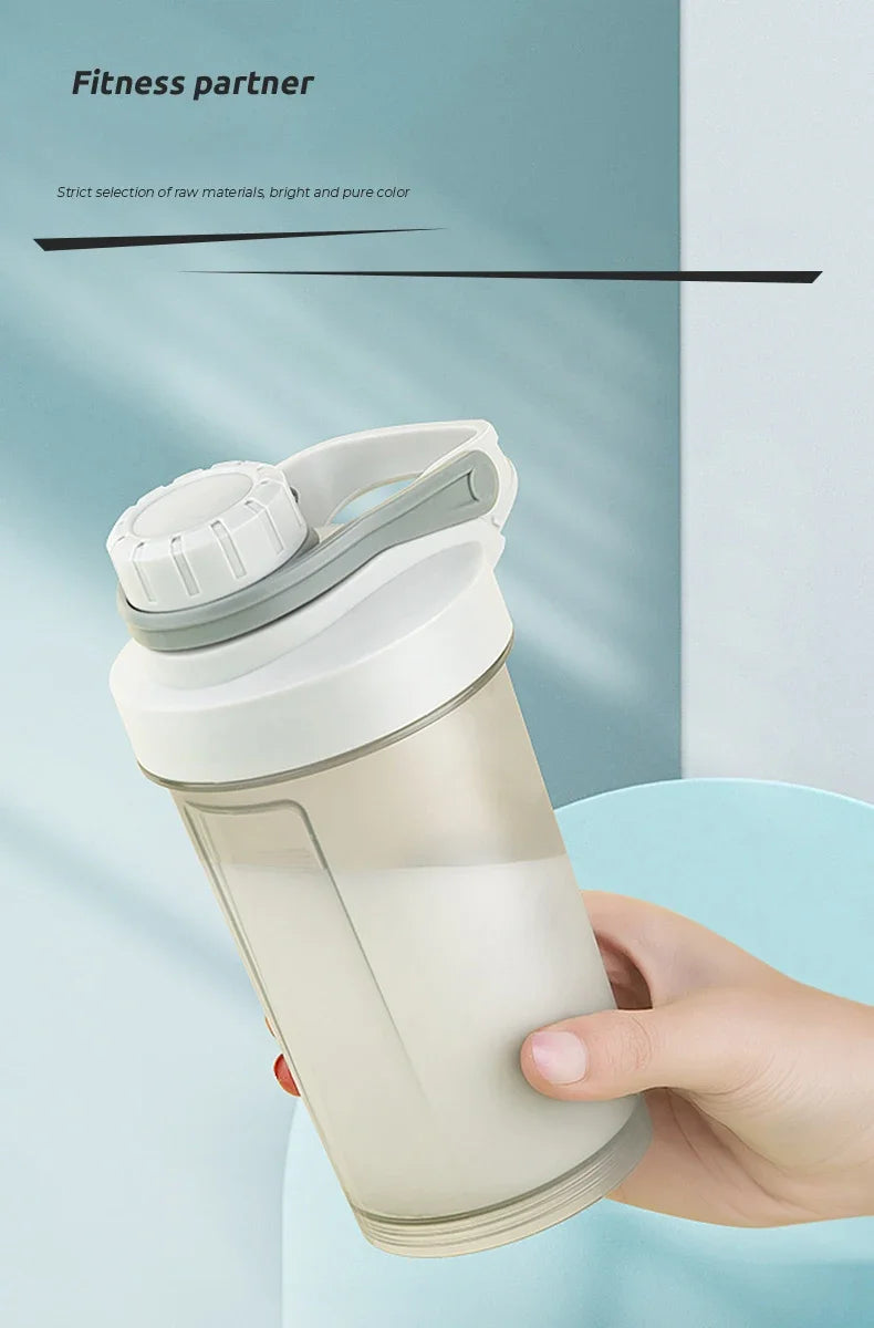Shake Cup Sports Fitness Water Bottle Milkshake Cup Sports Plastic Water Cup Creative Plastic Drinking Cup Protein Powder Cup.