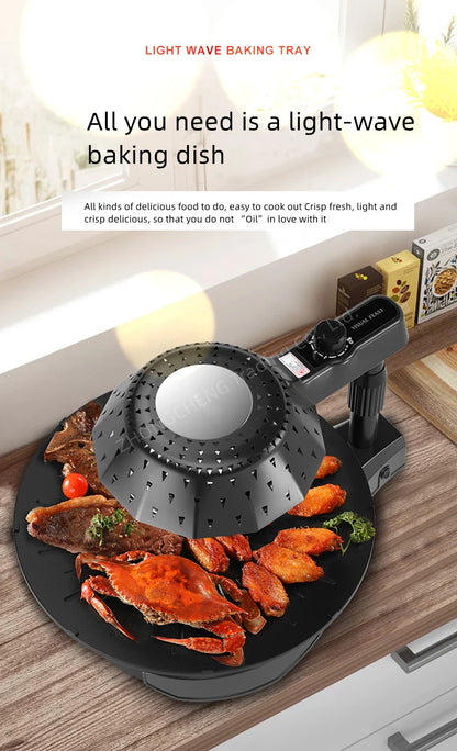 Household 220v 1390w Bbq Oven Indoor Electric Baking Tray Home Smoke-free Non-stick Barbecue Machine Automatically Rotating Baki.