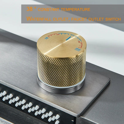 Wasserfall-Küchenspüle aus Edelstahl 304, großes Einzelbecken mit großem Einzelschlitzspüle über der Theke mit Tassenschlitz