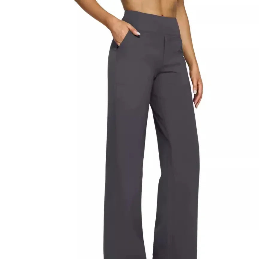 Lässige, lockere Hose mit geradem Bein für Damen, Sommer, Neuankömmling 2024, Taschendetail, bequeme Passform, lange Hose, modisch.
