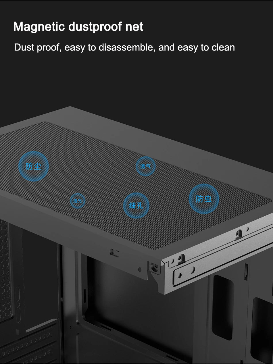 Power Train Illusionary Realm Computer Case M-ATX/ITX Seaview Room Side Transparent Desktop Chassis Support 240 Water Cooler.