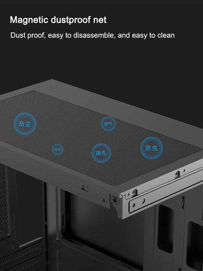 Power Train Illusionary Realm Computer Case M-ATX/ITX Seaview Room Side Transparent Desktop Chassis Support 240 Water Cooler.