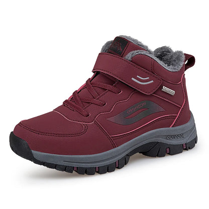 Unisex Winter Cotton Shoes Thick Soled Leather Warm Comfortable Snow Walking Casual Shoes Lightweight Outdoor High Top Boots.