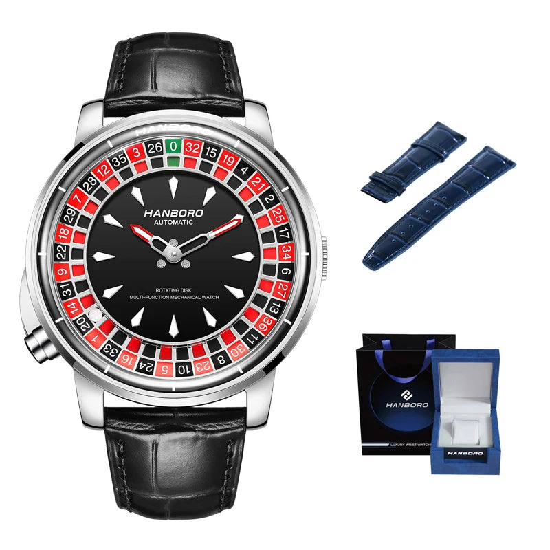HANBORO men's fully automatic mechanical watch, roulette wheel, roulette wheel, men's watch 1001.