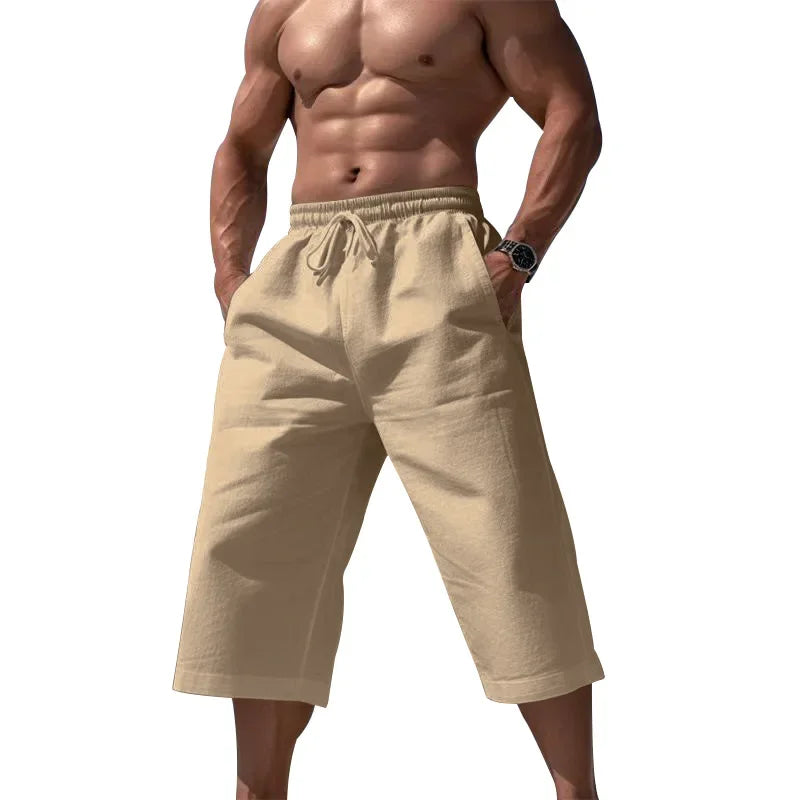 Grenzüberschreitende Sommer-lose und atmungsaktive Capri-Hose, Herrenmode, lässige, atmungsaktive Shorts, Jogginghose für Herren.