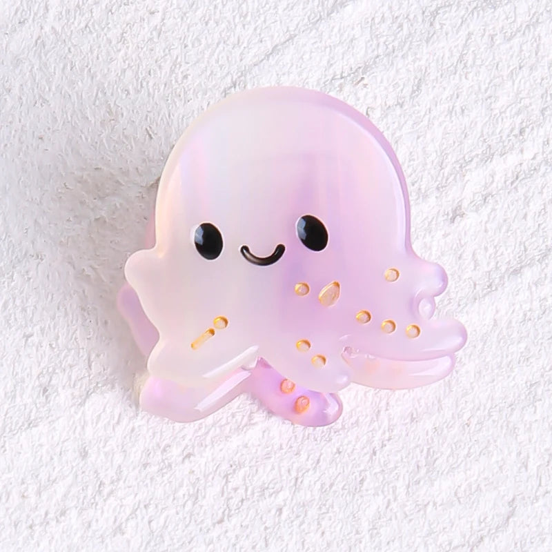 Acetate Ocean Animal Hair Clips for Women Non-Slip Summer Beach Accessories Crab Starfish Whale Multi-Pack Gifts.