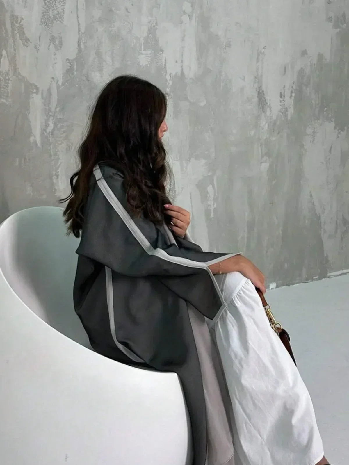 Loose Abaya Muslim Women Full Sleeve Solid Abayas Casual Kaftans Jilbabs Islamic Maxi Dresses Middle-East Ethnic Clothing.