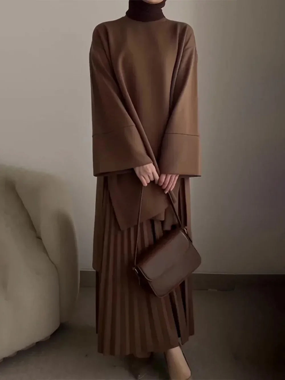 Eid Muslim Two Piece Set Women Top Long Skirt Suit Ramadan Morocco Dubai Islam Casual Ensemble Femme Arabic Skirts Outfits 2024.