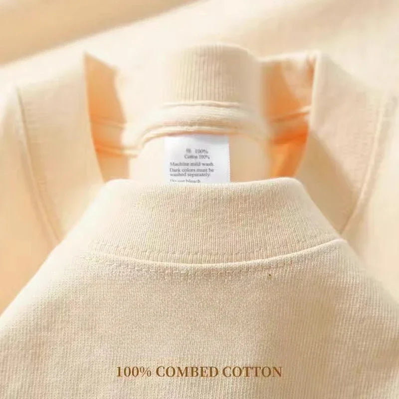 Heavy Wight 425 grams Men T Shirt Cotton Half Sleeve Brathable High Qaulity Round Neck Basic Tops Men Summer T-Shirt.