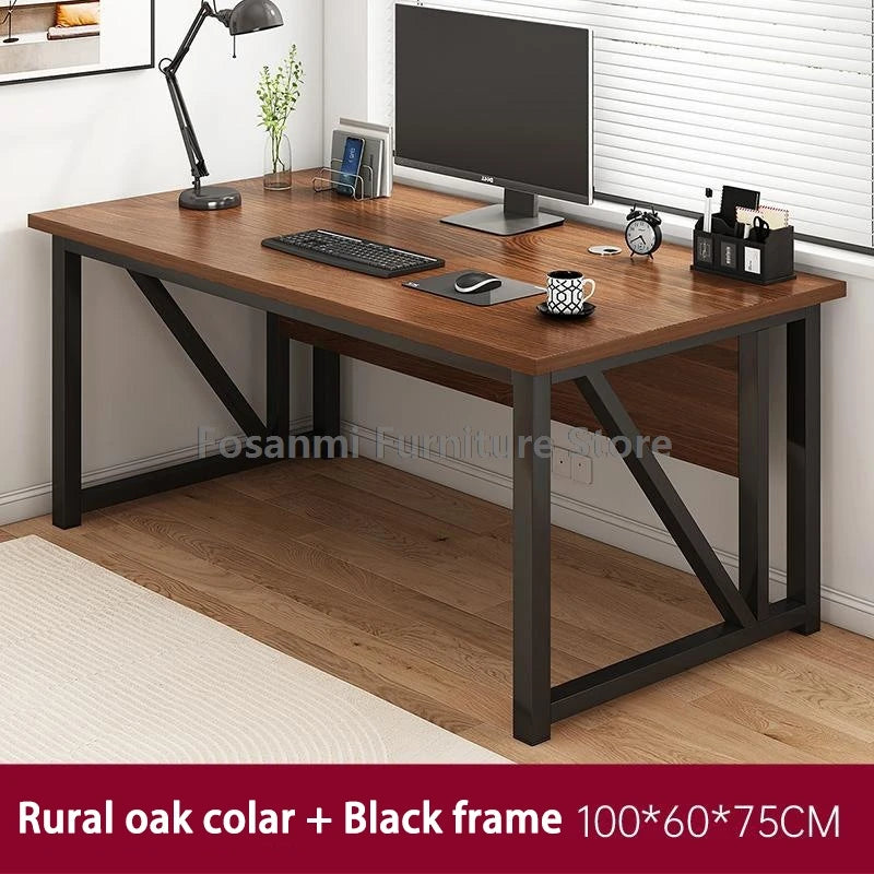 Robuster Büroschreibtisch im Industriestil mit Stahlrahmen, 39 x 23 Zoll, breiter Tisch für das Schreiben von Gaming, moderne Arbeits-Computertische