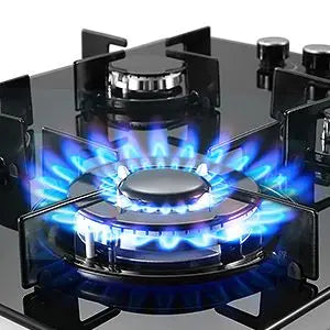 60cm Gas Hob 4 Burners 8000W Dual Fuel (Natural Gas/Propane) Auto Flame Protection Tempered Glass Built-in/Freestanding 220-240V.