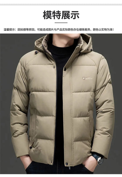 Top Grade Designer New Brand Men Parka Jacket Thick Casual Fashion Hooded Cropped Windbreaker Quilted Bubble Coats  Mens Clothes.