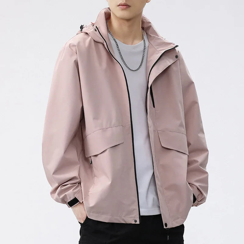 Sports Jacket for Boys 2025 New Loose Casual Hooded for Spring Autumn Solid Color Windproof Waterproof.