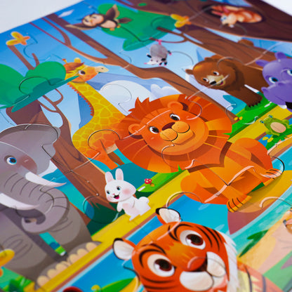 Kids Cartoon Animal Jigsaw Puzzles Montessori Educational Toys Parent-Child Theme Game Paper Educational Gift for Children.