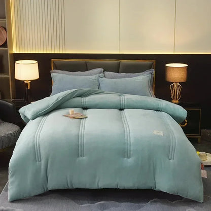 Winter Quilt Blanket Double Sided Velvet Lamb Cashmere Double Bed Quilts King Queen Full Size Bed Duvet Thicken Comforter Core