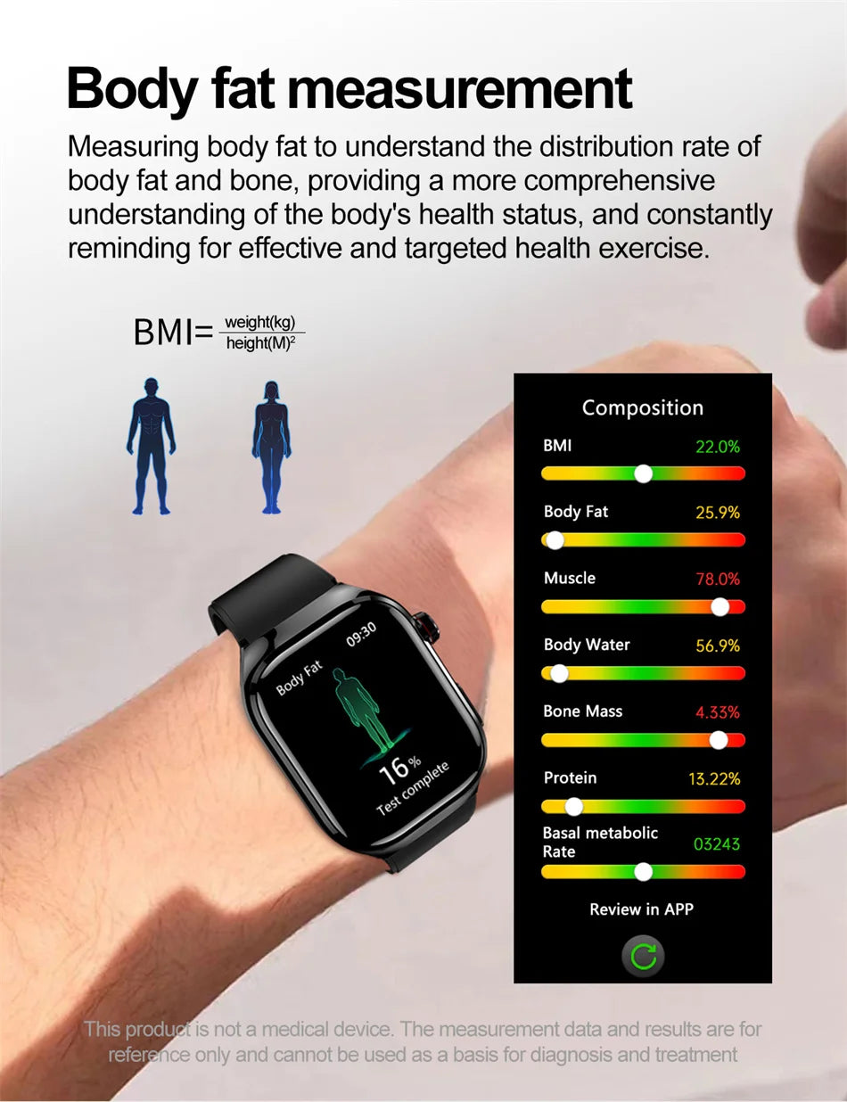 SmartWatch Voice Call Push reminder Physical examination Health Watch Blood Pressure UricAcid Blood Oxygen ECG Sport Smart watch.