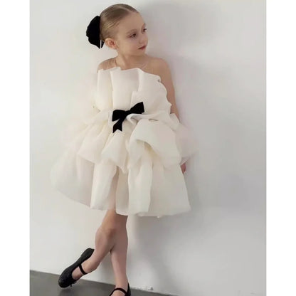 Blumenmädchenkleid für Mädchen, Prinzessinnenkleid zum ersten Geburtstag für Kinder, hochwertiges Host-Klavier-Performance-Kleid für Mädchen, stilvoll.