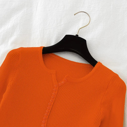 2026 weibliche Casual Tops Pullover Frauen Herbst Winter Gestrickte Dünne Pullover Feste Taste Volle Hülse V-ausschnitt Pullover