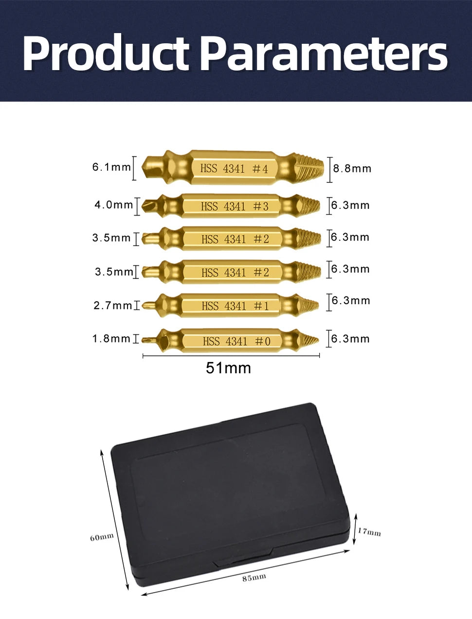 TOOLEYE Beschädigte Schraube Extractor Set Zentrum Bohrer Set Holzbearbeitung Werkzeuge Gebrochene Bolzen Extractor Schrauben Schrauben Entferner Extractor