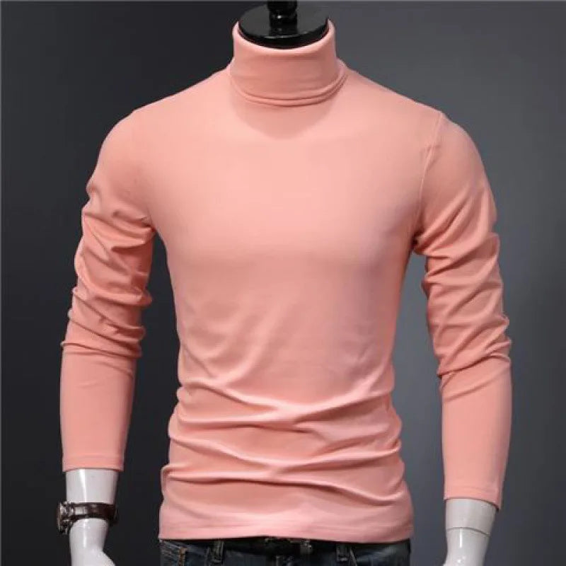 2023 new Sweater Men Solid Color Turtleneck Pullovers Pull Homme Men's cold Blouse Winter Long Sleeve T Shirts