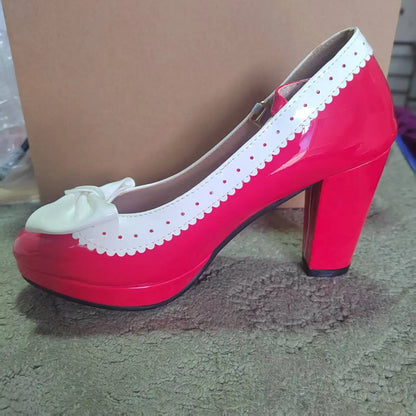 New style women's high heels elegant work single shoes thick heel waterproof platform party gathering OL women's single shoes.