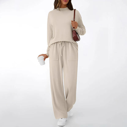 Autumn Winter Sweatshirt 2 Piece Set Women 2025 Casual Sport Long Sleeve Loose Tops And Wide Leg Pants Sets Suits Outfit.