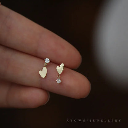 Korean Cute Ear Piercing Water Drop Earrings for Women Crystal Short Tassel Hypoallergenic Female Earrings Party Jewelry Brincos