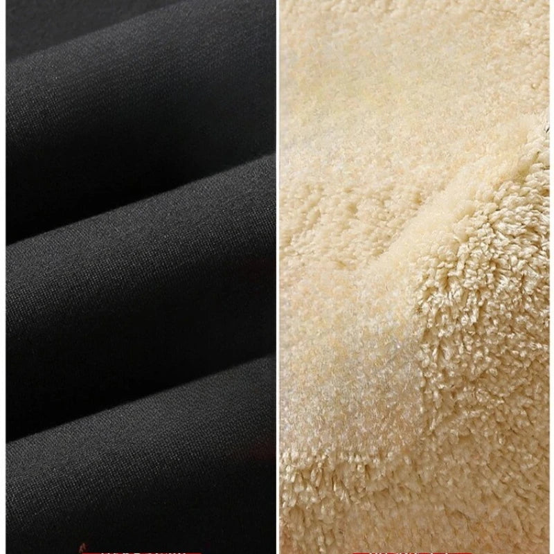 Winter Men's Cotton Fleece-Lined Sweatpant Men Plush Thick Lambswool Thermal Drawstring Trousers Casual Comfortable Sports Pants.