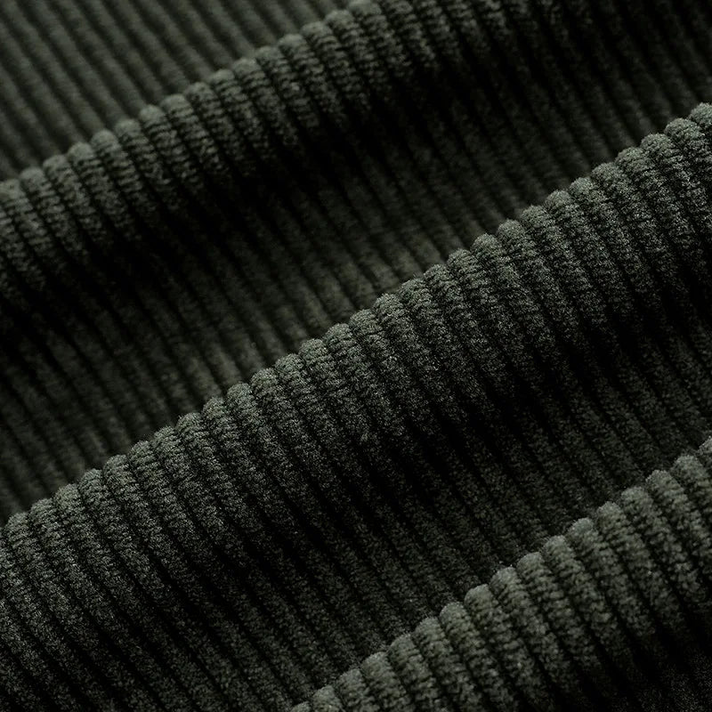 Men's Corduroy Jacket Stand-up Collar Slim Fit Retro Multi-pocket Workwear Commuter Coat for Spring And Autumn