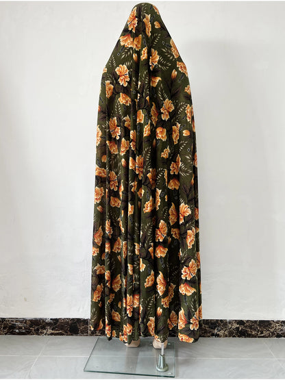 6XL  Muslim Womens Hooded Abaya African Sleeveless Prayer Garment Kaftan Dress With Hijab Floral Dubai Saudi Robe Ramadan.