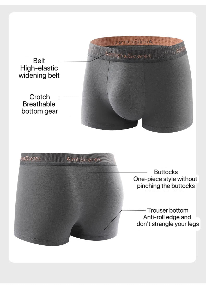 4Pcs Männer Unterwäsche Sportliche Boxer Plus Größe Jugend Boxer Shorts Bequeme Atmungsaktive Flache Hosen männer Quadratische Höschen Slip geschenk