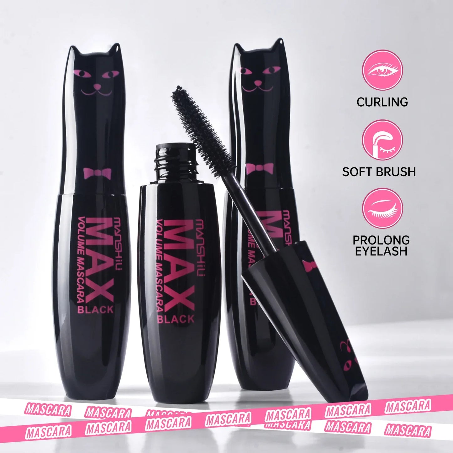1PCS Fashion Original Max Volume Mascara Black Water-proof Curling And Thick Eye Eyelashes Makeup 4d Fiber Lash Mascara Beauty.