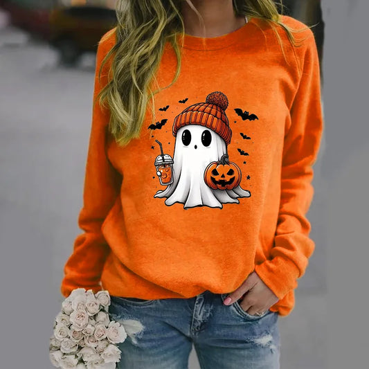 Niedliche Geister muster Pullover Frauen lässig Halloween Geist Harajuku Pullover fallen Frauen Tops.