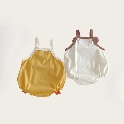 0–2 Jahre Baby-Strampler aus Baumwolle mit Tier-Cartoon-Motiv – bezaubernde Enten- und Bären-Designs – weich und bequem für Babykleidung.