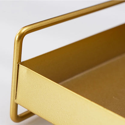 1PC Nordic Metal Tray Dried Fruit Plate Snack Fruit Dish Rectangular Snack Tray Storage Plate With Lid Dessert Tray.