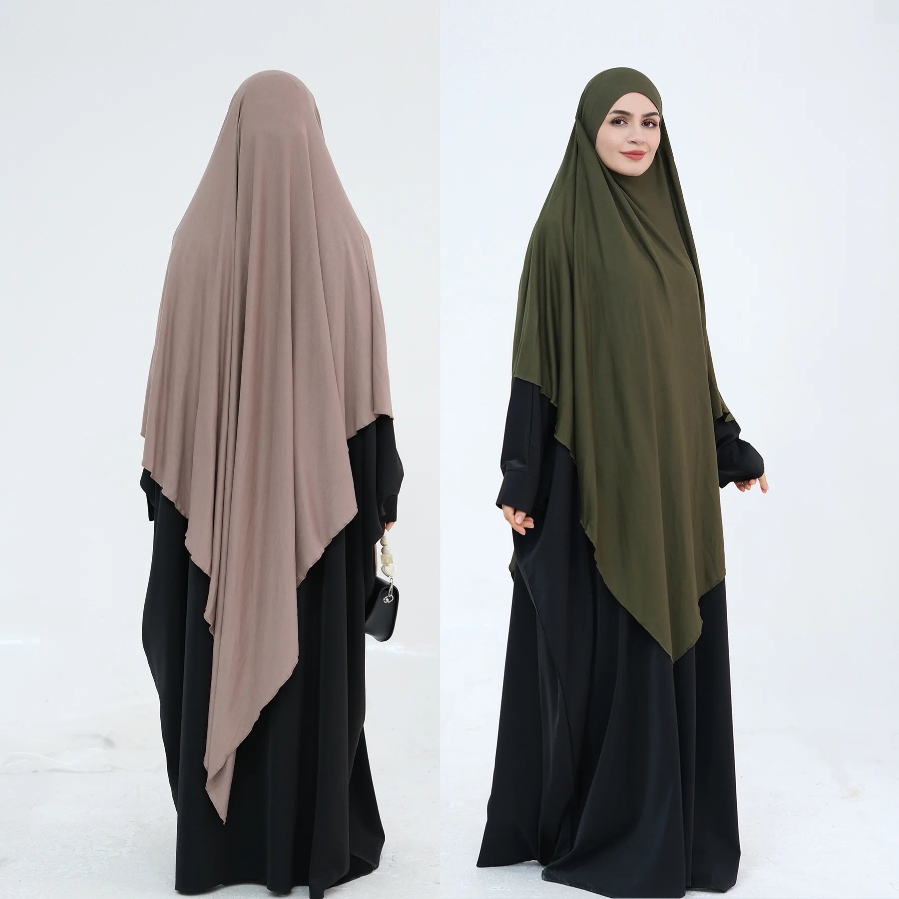 Extra Long Khimar Hijab Scarf Jersey Cotton Muslim Prayer Clothes Islamic Jilbab Khimars for Women Hijabs Veil Niqab Ramadan Eid.