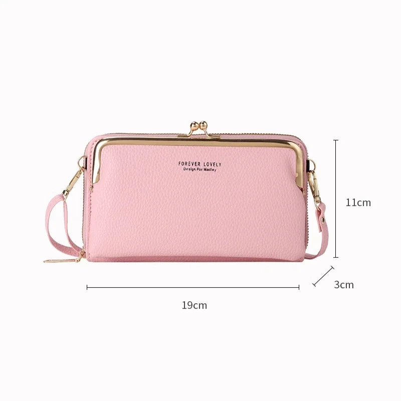 Women's Crossbody Bag Simple and Versatile Coin Purse Large-capacity Long Zipper Mobile Phone Bag Creative Single-shoulder Bag.